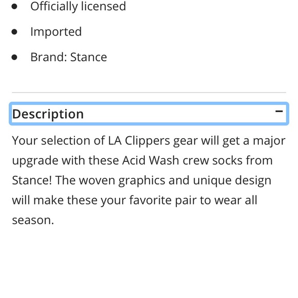 Stance Los Angeles Clippers Acid Wash Crew Socks - Picture 5 of 5